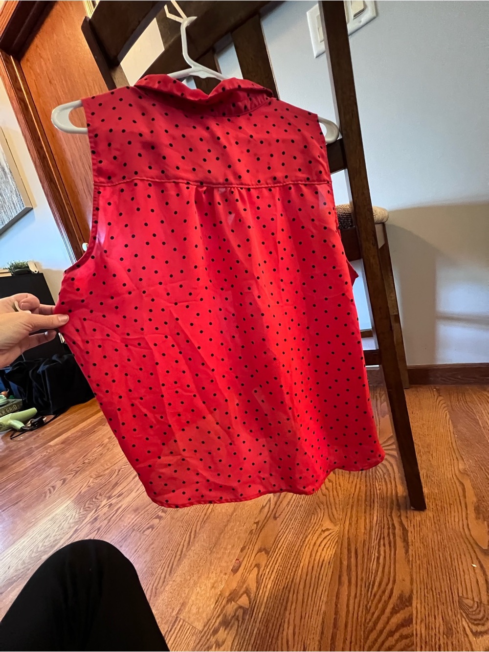 Elle Red Sleeveless Polka Dot Camisole